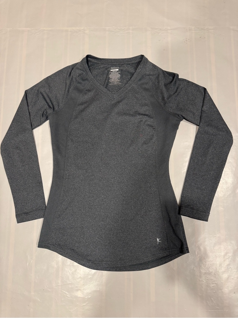 Women's Danskin Now Fitted Athletic Longsleeve Top - Gray - Small
